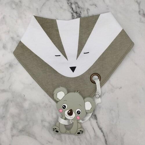 Toddler Scarf Soft Cotton Kis Scarf Bibs With Baby Teether Adjustable Children Dripping Towel With Teething Toy For Newborn