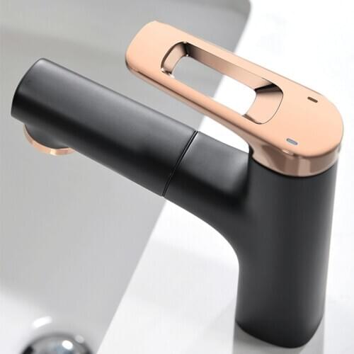 Draw type faucet stretch basin wash hair with flower spray wire drawing gun gray Nordic modern luxury