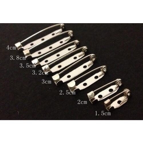 300pcs 38mm Safety Lock Back bar Pin DIY brooch base, Brooch Back Base With Safety Pin use for brooch and hair jewelry