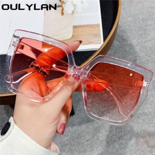 Oulylan Fashion Oversized Sunglasses Women Men Vintage Black Sun Glasses Male Classic Driving Eyewear Shades UV400 Goggles