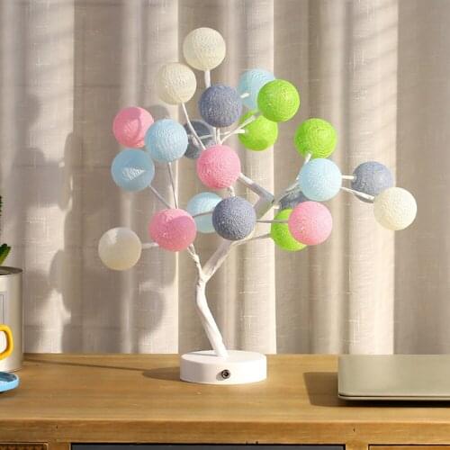 USB Battery Touch switch Cotton Ball Light desk lamp for Home Indoor Bedroom Wedding Party Bar Christmas Decoration