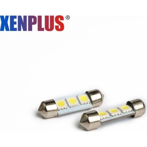 Xenplus 2pcs festoon led c5w 36mm 3 SMD 5050 Bright White Led Car License Plate Dome Led Light Interior Lamp turn signal Bulb