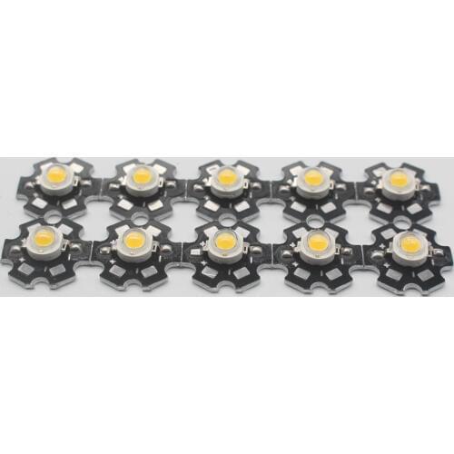10PCS 1W 3w High power LED Lamps white /warm white 30mil 45mil Chips high light with heat sink