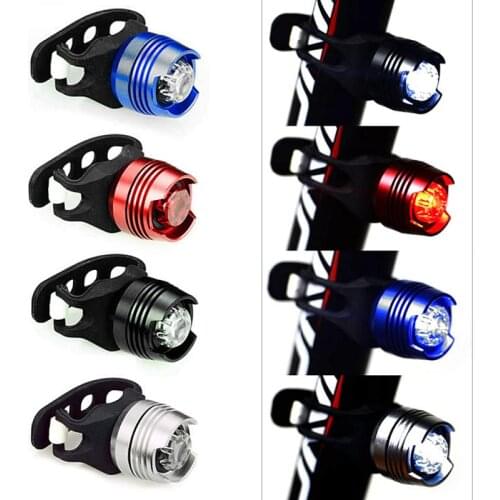 LED Bicycle Tail Light Waterproof Mountain Bike Rear Light Outdoor Cycling Gem Safety Warning Light Powered By 2032 Batteries