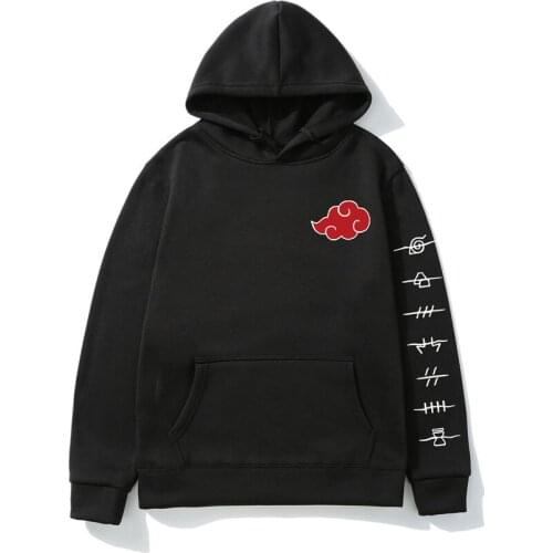 Japan Anime Akatsuki Cloud Symbols Print Men Hoodies Sweatshirt Streetwear Hoodie Men Women Oversized Sweatshirt Pullover Hoody