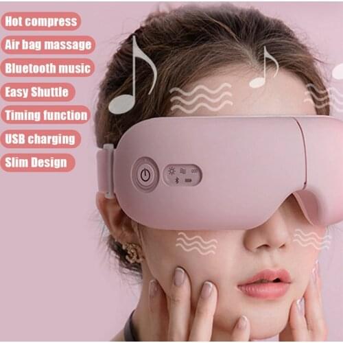 Smart Airbag Vibration Electric Eye Care Massager Instrument Hot Compress Support Bluetooth Eye Fatigue Massage Glasses