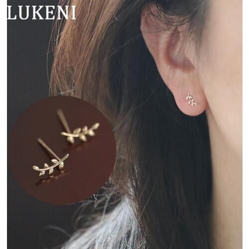 LUKENI Ladies Earrings Boutique 9K Gold Leaf Earrings Ladies Simple Style Party Earrings Hot Selling Decorative Earrings