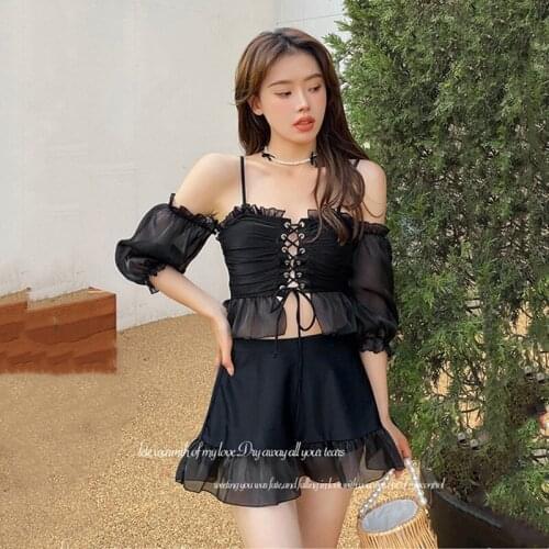 Swimsuit Women 2021 Swim Suit Swimwear May Female Beach Plus Size Girl New Sexy Skirt Split Cover Hot Print Polyester Sierra