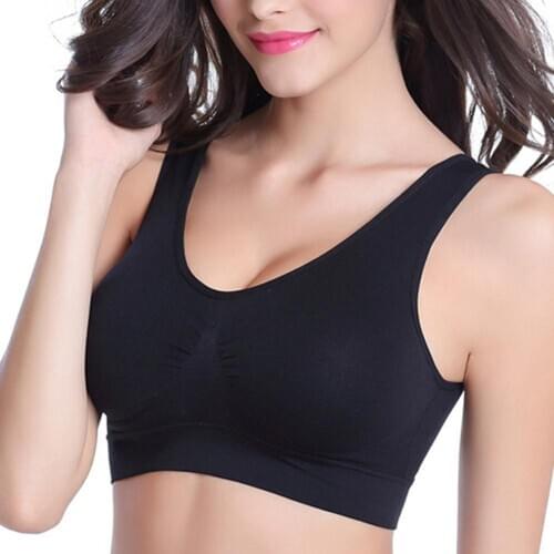 Women V-Neck Stretch Wire Free Pure Color Bra Yoga Sports Crop Tops Sleepwear