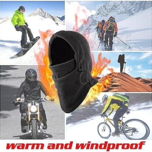 Winter Thermal Fleece Ski Mask Full Face Cover Snowboard Hood Scarfs Outdoor Sport Windproof Cycling Headgear Balaclava