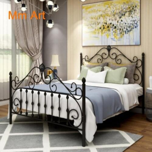 1.8 X2m European Modern and Simple Double Bed Princess Iron Bed Bed & Breakfast Single Furniture Iron Bed