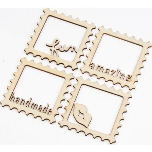 10pcs Mix Photo Frame Wooden Slice Scrapbooking Photo Album Ornament Accessory Crafts Diy Home Wood Decoration 58mm