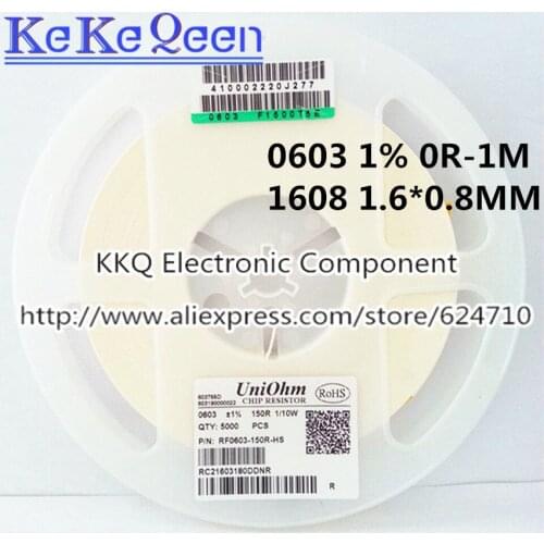100PCS 1.6*0.8mm 0603 1% 1/10W 1608 8.2K 8K2 9.1K 9K1 10K 11K 12K 13K 15K 16K 18K 20K 22K 24K 27K 30K 33K 36K 39K 43K 47K 51K