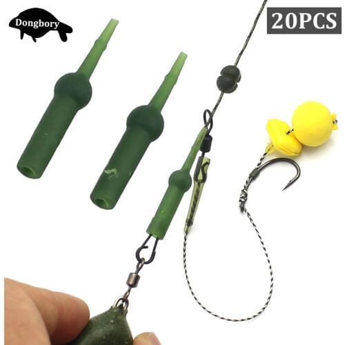 20Pcs Carp Fishing Accessories Rig Chod Heli Buffer Sleeve Carp Fishing Chod Rig Safety Sleeves Rubber Connector Carp Rig Tackle