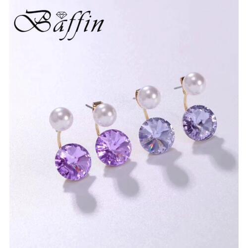 2018 BAFFIN Trendy Crystals Earring Jackets Made With SWAROVSKI ELEMENTS Pearls Piercing Gold Color VERSATILE Jewelry For Women