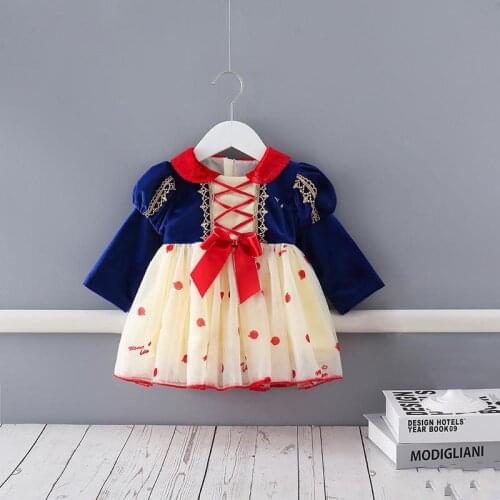 Baby Girl Lolita Princess Dresses Children Birthday Wedding Party Dress Infant Kindergarten Clothes Toddler Velvet Vintage Frock
