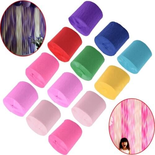 6PCS 10m Crepe Tissue Paper Streamer Rolls Flower Craft for Wedding Birthday Party DIY Decoration Children handmade