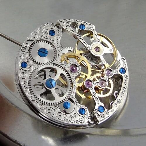 17 Jewels Carved Movement 6497 Watch Full Skeleton Hand-Winding Mechanical Movement For ETA 6497 Watch movement Repair parts
