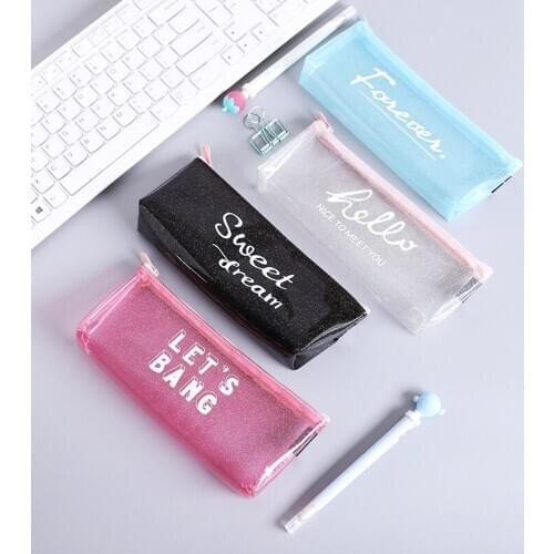 Pencil Case Silica Gel School Supplies Bts Stationery School Cute Pencil Box Pencilcase Pencil Bag School Tools Kawaii
