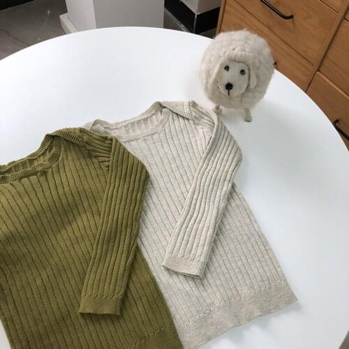 Baby Kids Sweaters 2021 Autumn Winter Mabli Toddler Girl Boy Knitted Pullover Cotton Stripe Chidlrens Basic Sweaters Clothes