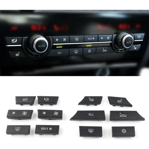 For BMW 5 6 7 Series F10 F11 F01 F02 F12 F13 F07 F06 Car Button Key Caps 12Pcs Repair A/C Heater Switch 61319313923