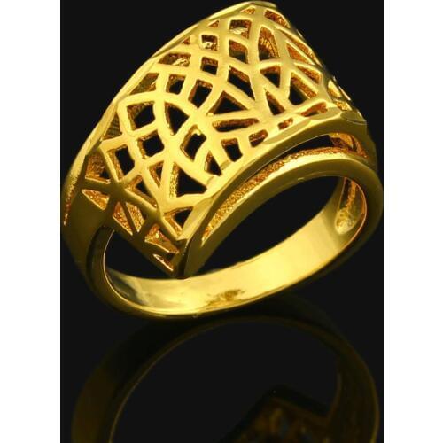 Fansheng New Style Fashion lovers' Wedding Bands Gold color Hollow Out Rings For Women Gifts