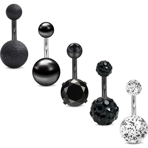 Surgical Steel Belly Button Rings Belly Navel Rings for Women Men 14 Gauge Navel Piercing Body Jewelry 8MM Length