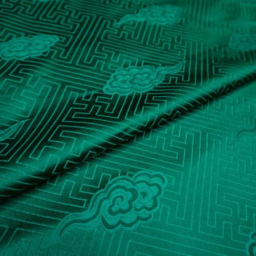 Chinese Classics cloud-pattern brocade jacquard green cloud Satin silk fabric DIY patchwork bag Book cover Doll hanfu clothes