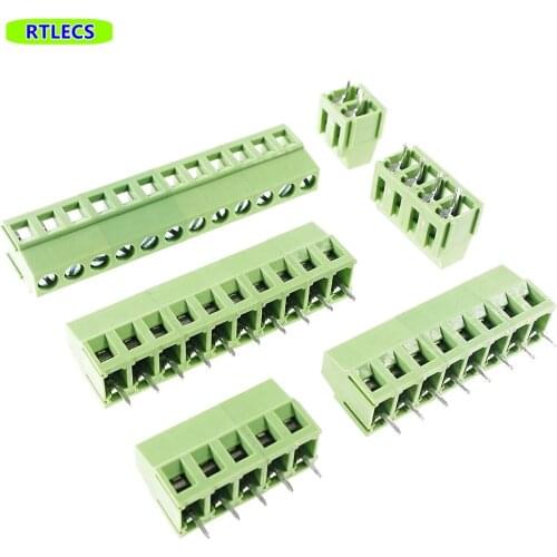 200pcs 5.08 mm 0.200" Pitch 2 3 position Screw Terminal Block Side Wire Entry to Board Horizontal Solder Through Hole Assembly