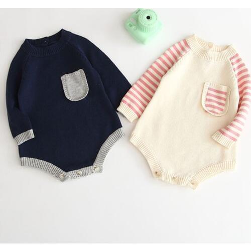 Newborn baby romper autumn winter thick cotton knitted jumpsuit for boy girls overalls children outfits Babyspielanzug
