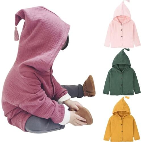 Toddler Infant Coat Baby Kids Girls Boys Solid Warm Hooded Outfits Clothes Outerwear Jackets Infantil Spring Unisex Clothing