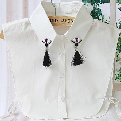 Fashion shirt sweater lace crochet false collar Detachable Collar elastic sweater collar embroidery bead hand-made collier femme