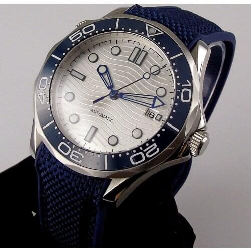 41mm sterile sapphire glass see through back ceramic bezel NH35 Automatic Movement Mens Watch