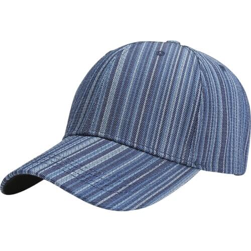 New Unisex Four Seasons Outdoor Sunscreen Baseball Tennis Cap Simple Style Adult Loose Breathable Soft Round Striped Printed Cap