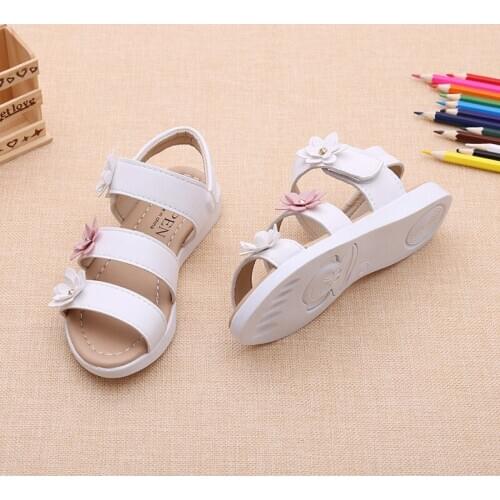 Flower children gladiator sandals children soft sole beach shoes children flower sandals high quality lovely princess fashion