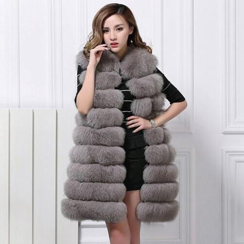 Savabien 9 Steps Women Winter Hooded Jacket Coat Faux Fox Fur Vest Vintage Furry Long Fake Fur Coats Female Festival Outerwear