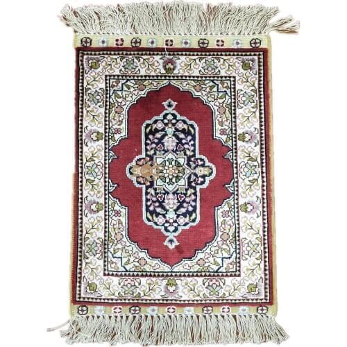 Seeykeep™ 1x1.5ft Rectangle Pure Silk Handknotted Oriental Traditional Persian Rug-SK3036031