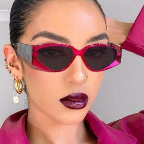 Plastic Resin High-quality Sunglasses for Men and Women with Large Frame Cat Eye Personality Pattern Mirror Legs Retro Sunglasse