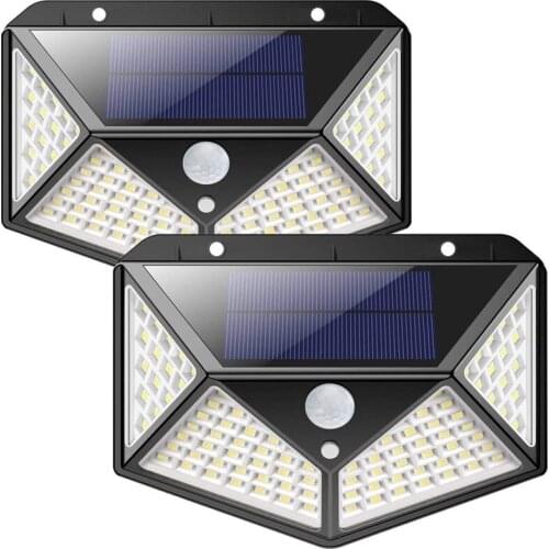 Solar Lights Outdoor 100\114Led Motion Sensor Light Wide Angle Wireless Waterproof IP65 Wall Lights for Garden Wall Street 5z