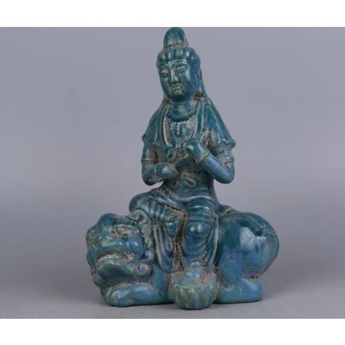 Antique SongDynasty porcelain Statue,green glaze sculpture buddha sculpture,Home Decoration,handmade crafts/Collection