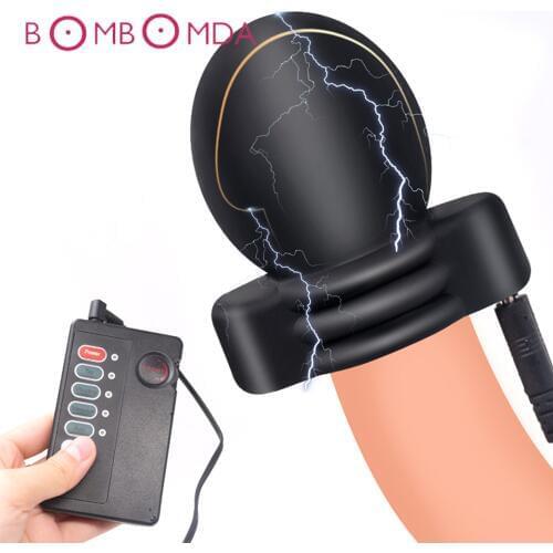 Electric Shock Glans Vibrator For Men Masturbator Dildo Vibrator Penis Trainer Delay Lasting Trainer Sex Toys For Adult Sex Shop