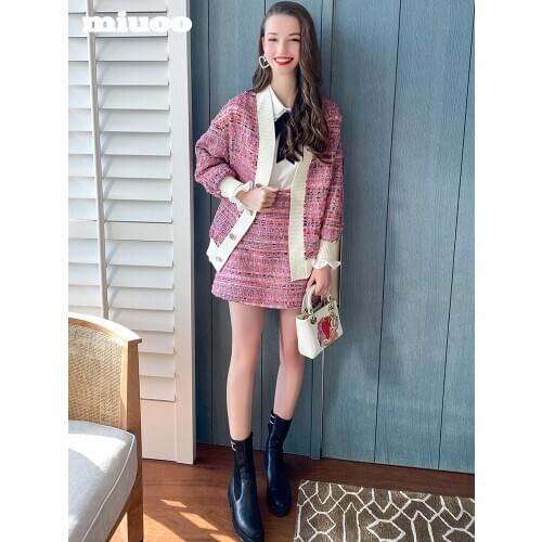 Color striped Sequin mesh knitted cardigan+High waist A Half skirt suit 2021 Spring new High Quality Top Quality