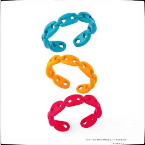 EDY 2021 New Punk Hip Hop Cutout Personality Simple Multicolor Fashion Creativity Ring For Women Men Girls Party Jewelry