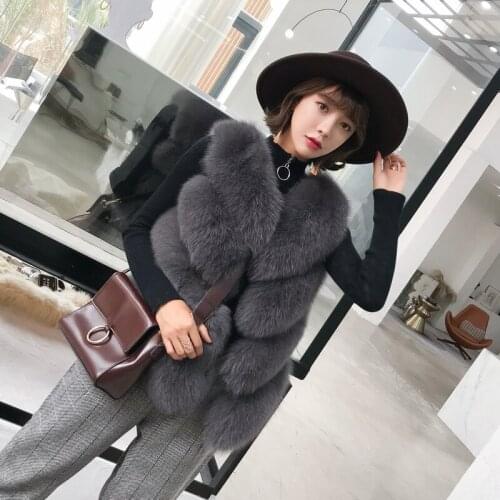 Real Fox Fur Vest Coat Women Clothes Korean Vintage Sleeveless Short Waistcoat Warm Jacket Chalecos Para Mujer ZL673