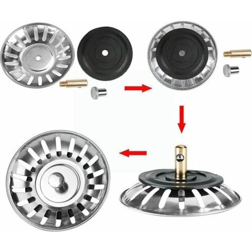 1pcs Steel Kitchen Sink Stopper Plug For Bath Drain Rubber Water Strainer Strainer Waste Floor Drain Plug Basin Sink R4D2