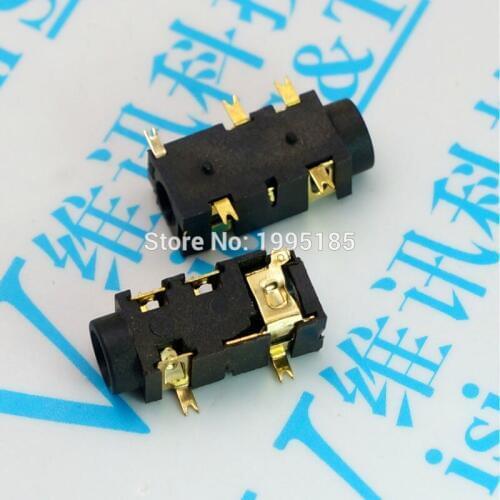 10Pcs/lot Headset Socket PJ327A 3.5M Audio Interface Gold-plated Five Feet Jack 5P Patch