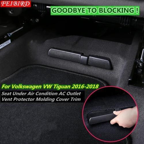 Seat Chair Below Air Condition AC Vent Outlet Molding Cover Kit Trim 2PCS Accessories For Volkswagen VW Tiguan 2016 2017 2018