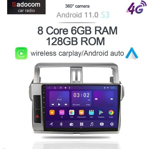 360 Camera CanBus 6G+128G Android 10.0 Car DVD Player GPS WIFI Bluetooth RDS Radio For Toyota Land Cruiser Prado 150 2013 - 2017