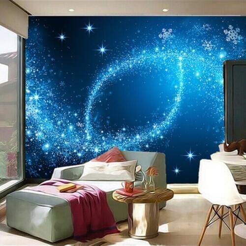 Custom 3D murals,3D starlight night sky ceiling frescoes papel de parede,hotel ktv living room sofa TV wall bedroom wallpaper