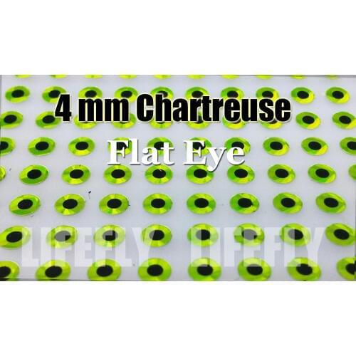 4mm Flat Chartreuse / Wholesale 800 Flat Eyes, Fly Tying, Jig Tying, Lure Making, Spinnerbaits, Craft